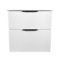 24 Inch Floating Bathroom Vanity, Ceramic Sink Top, 2 Drawers, Glossy White